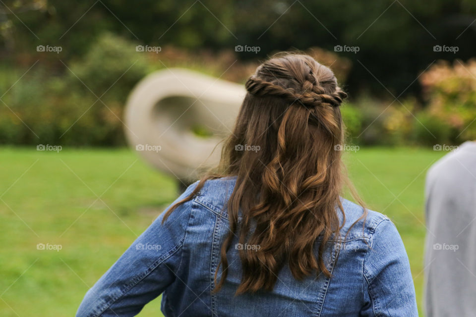 Girl with beautifully braided hair