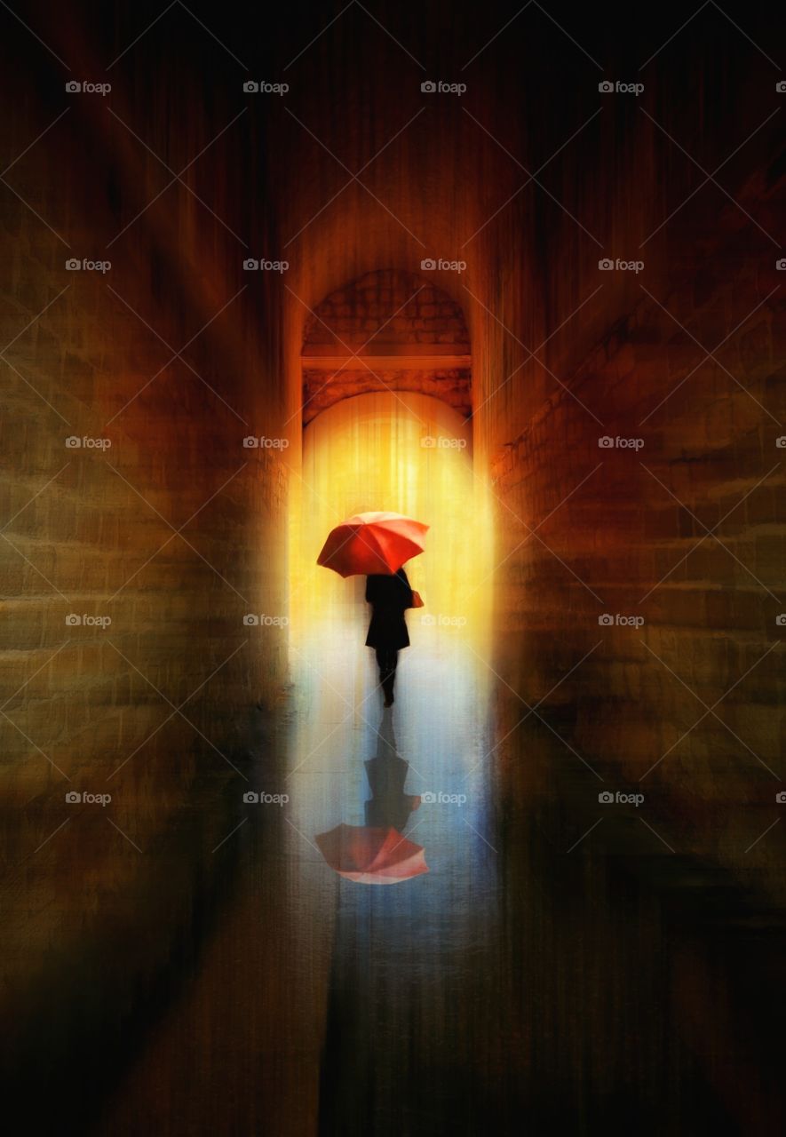 The girl with un umbrella