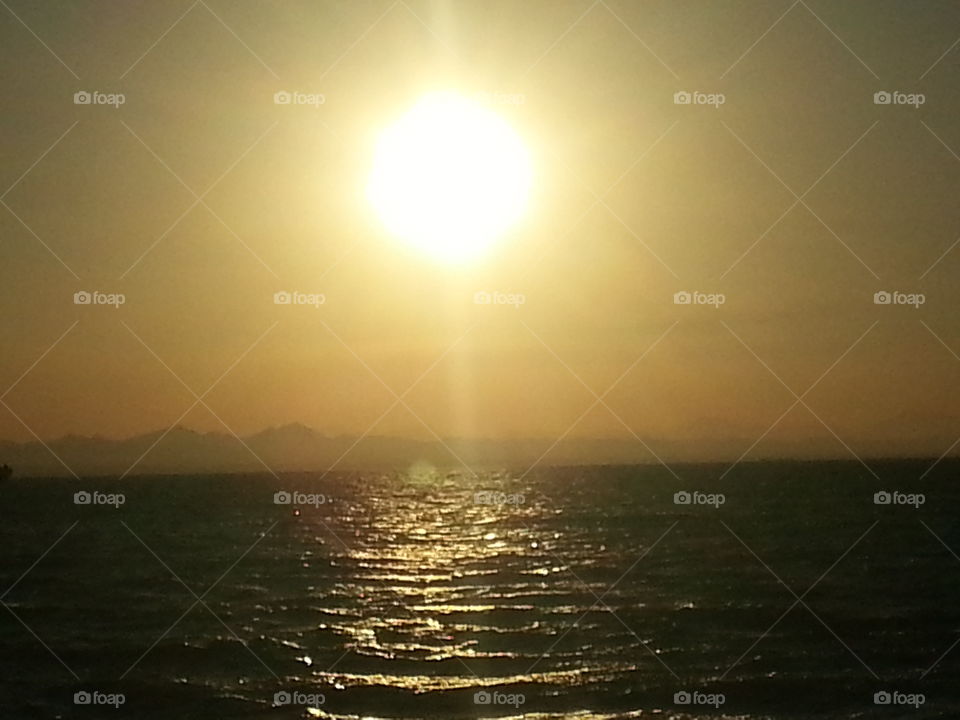 Sunlight reflecting on sea