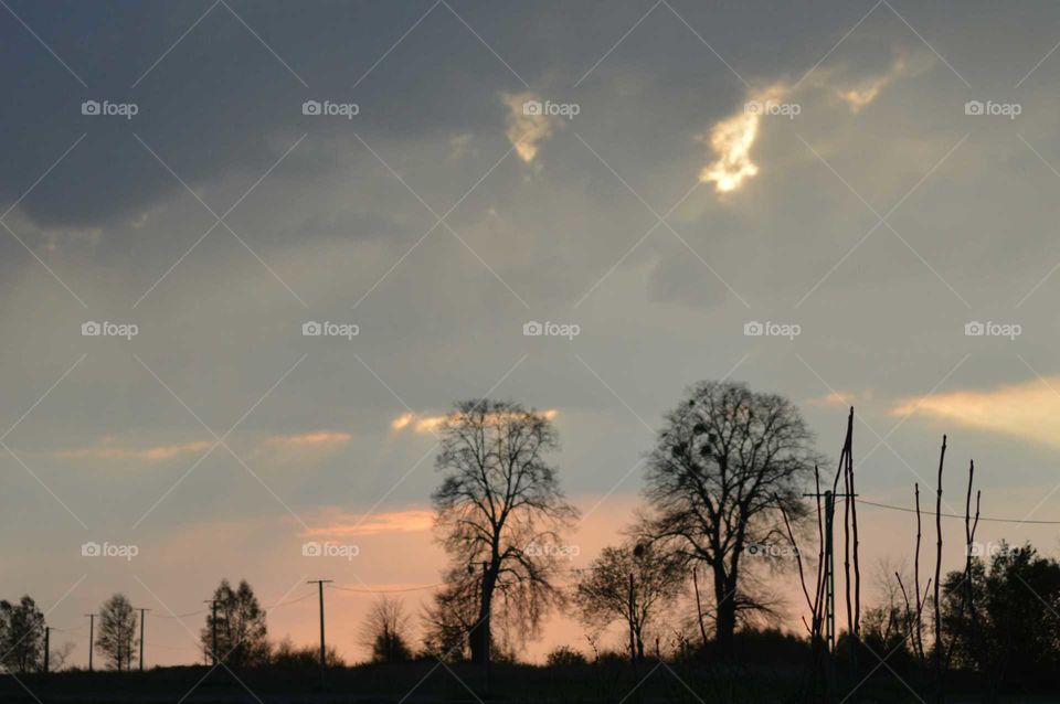 landscape before storm