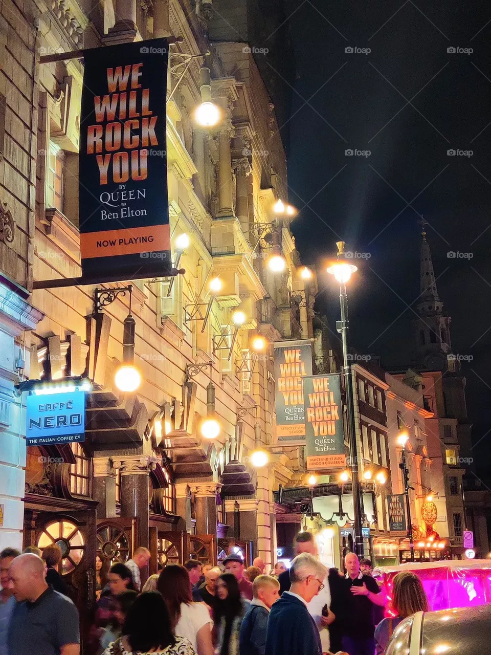 Outside of a musical theatre in London