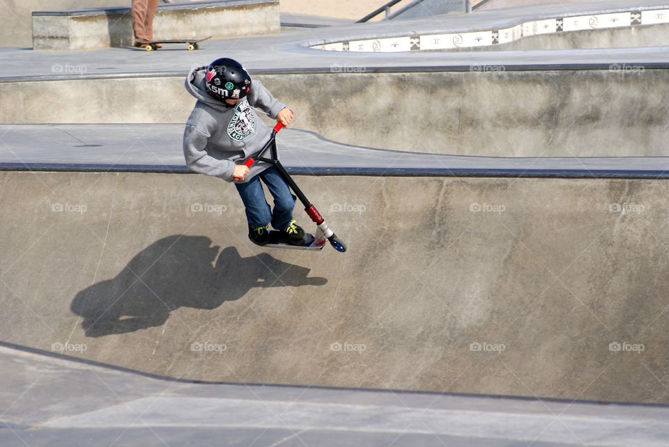 Skateboarding the park 
