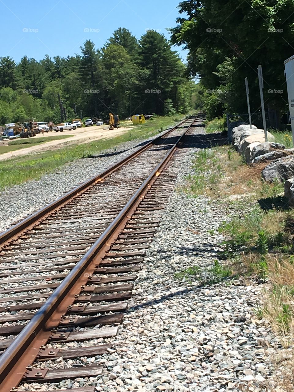 Railroad Tracks As Seen From The Crossing!