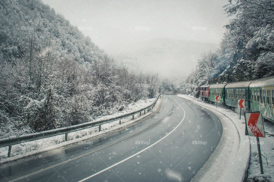 Travel by train in winter