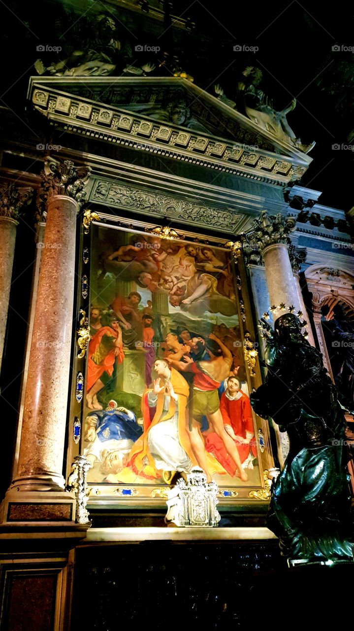 Naples city Church paint, Napoli Italy
