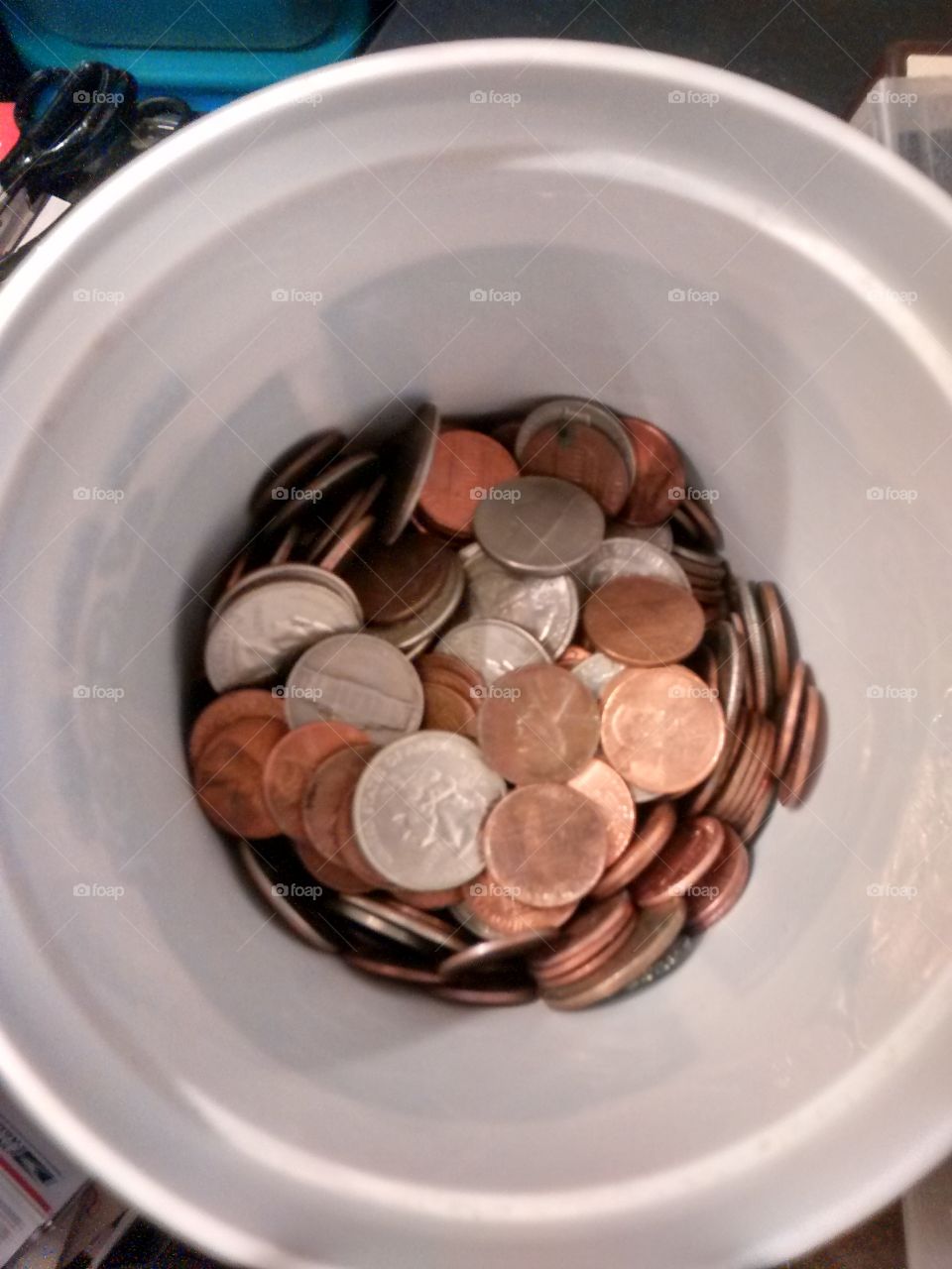 Cup full of coins