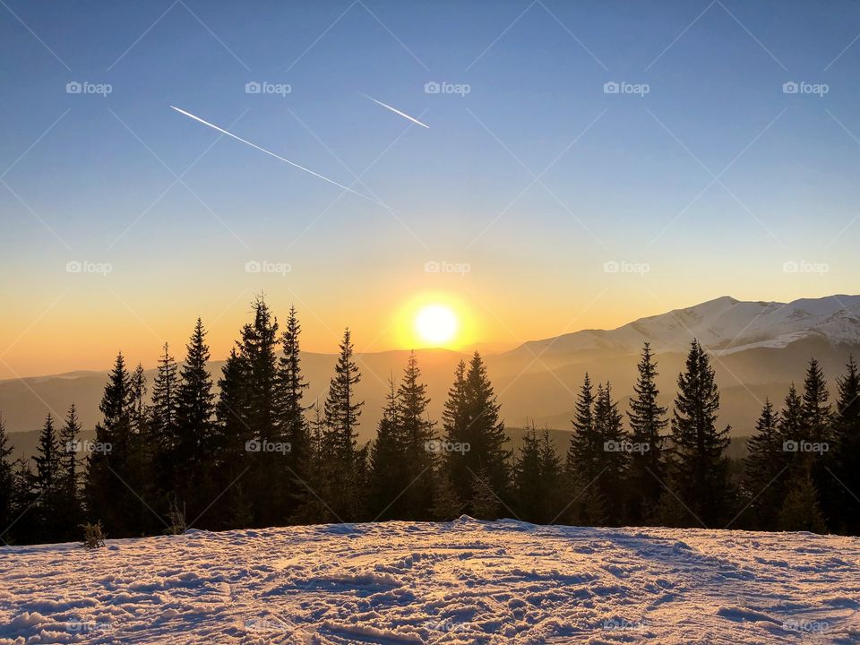 Sunset in the mountains