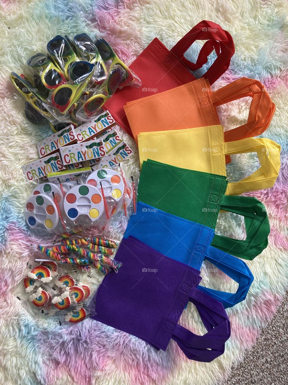 Rainbow goodie bags