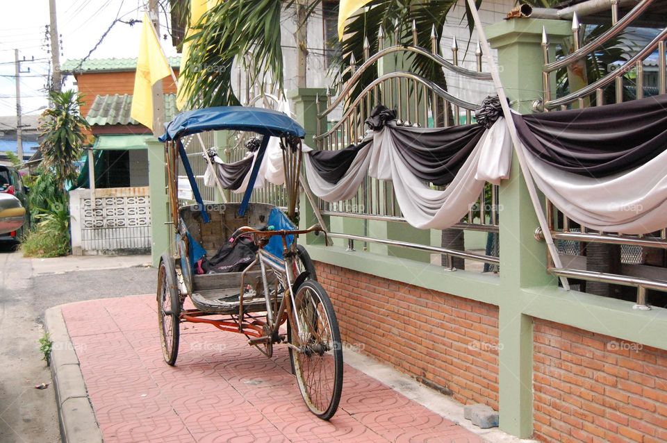 typical Thai bycicle with three wheels