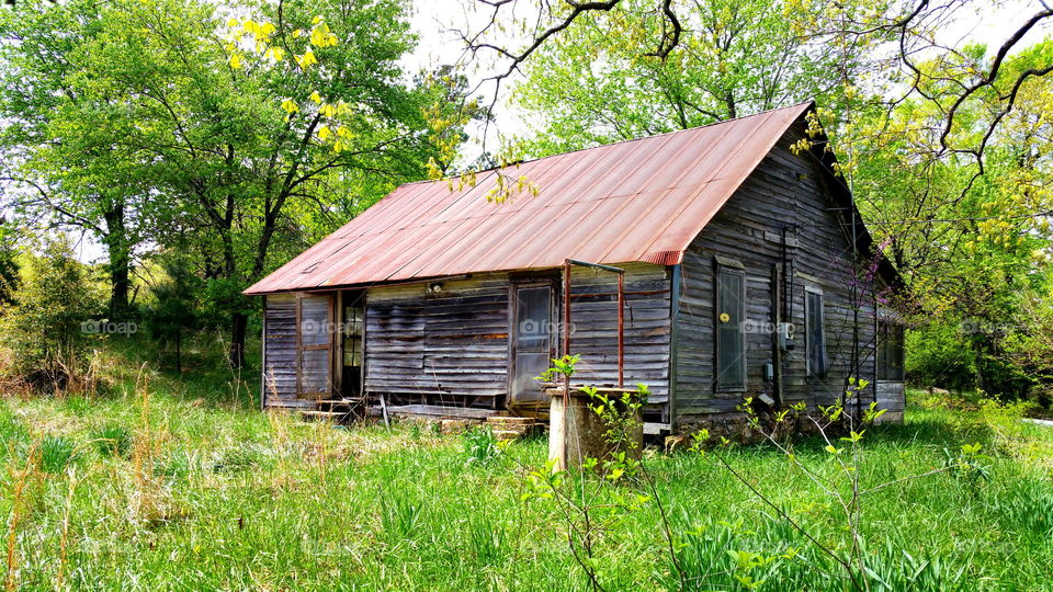 Color Cabin. My husband's mother owns this little beauty, located in the middle of nowhere, Arkansas 