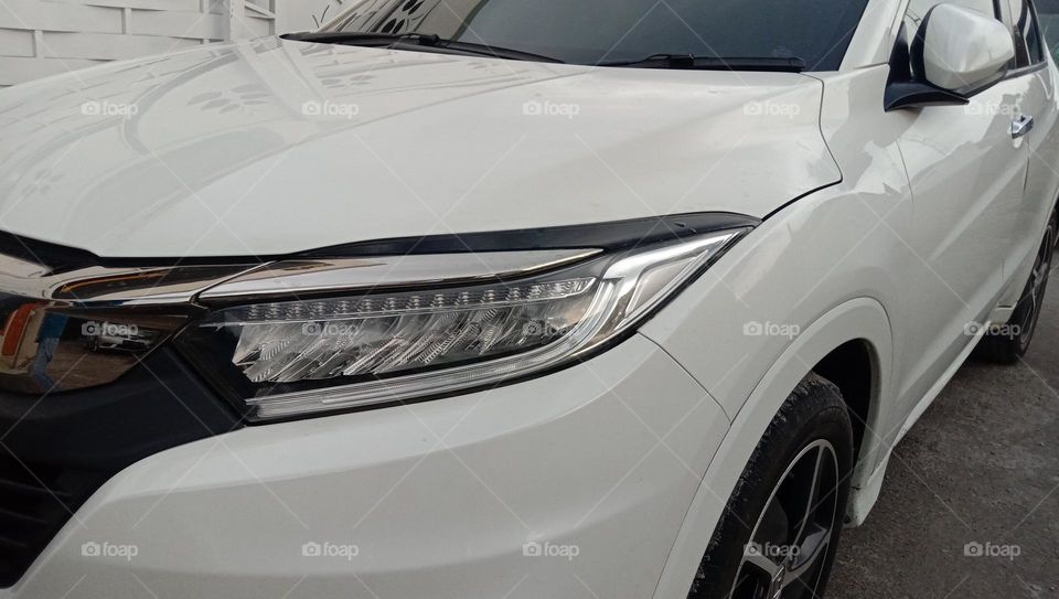 The shot from the front of the car is white