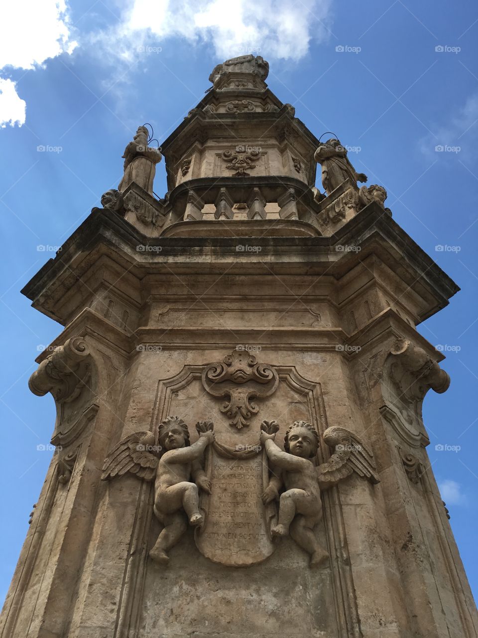 Saint Oronzo monument, back view, Ostuni, Italy