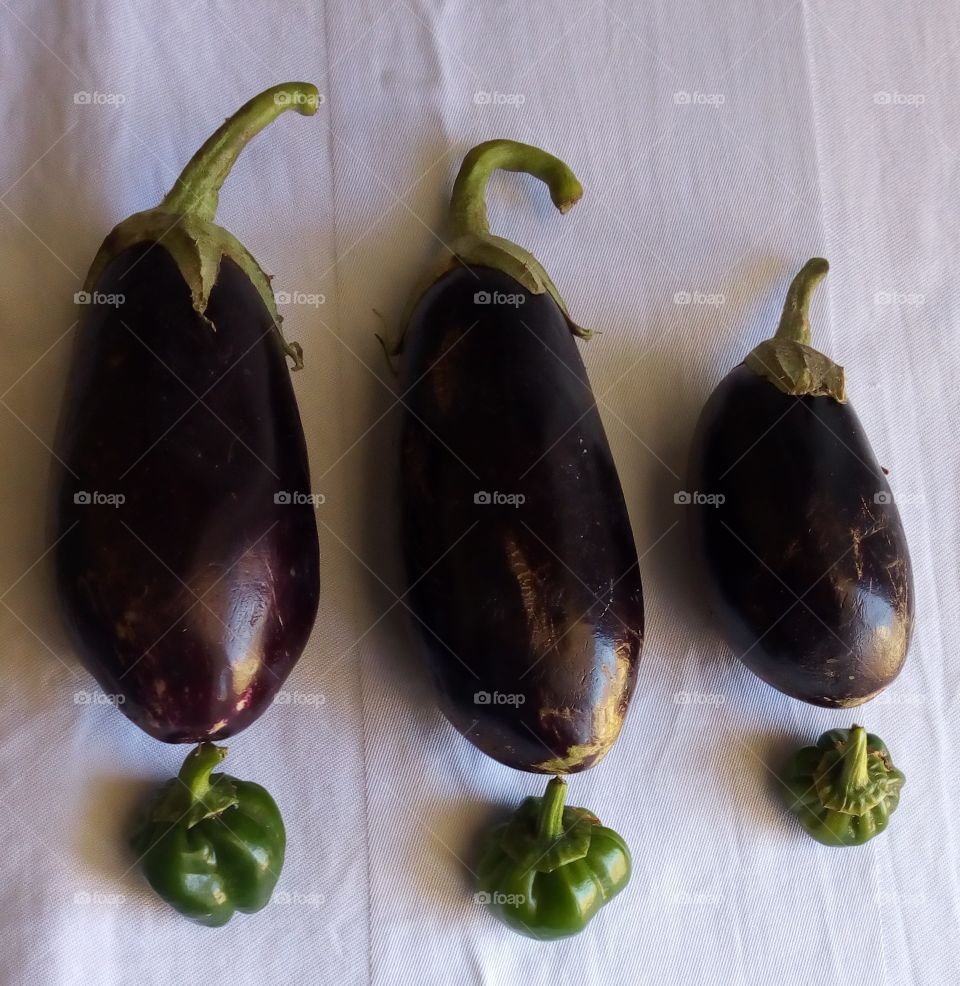 Eggplant friend pepper