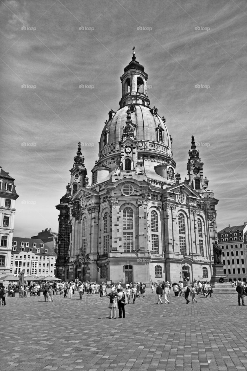 unique. the famous church "frauenkirche" in dresden