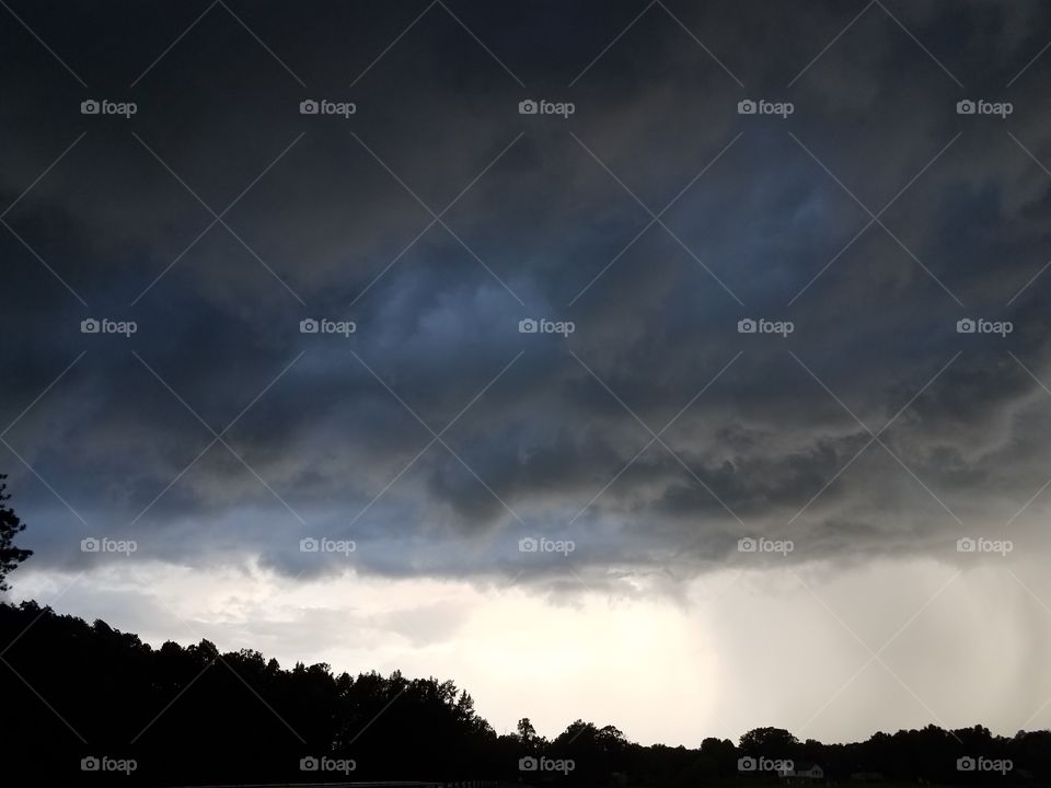 Storm clouds resting on the moon