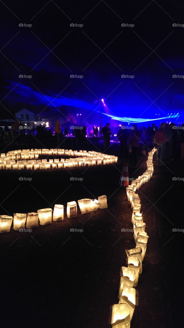 candles at night during party