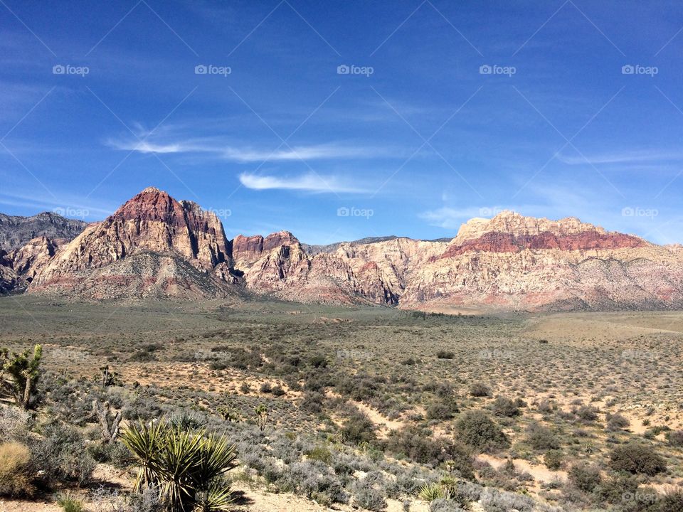 View of canyon, rocks and mountains