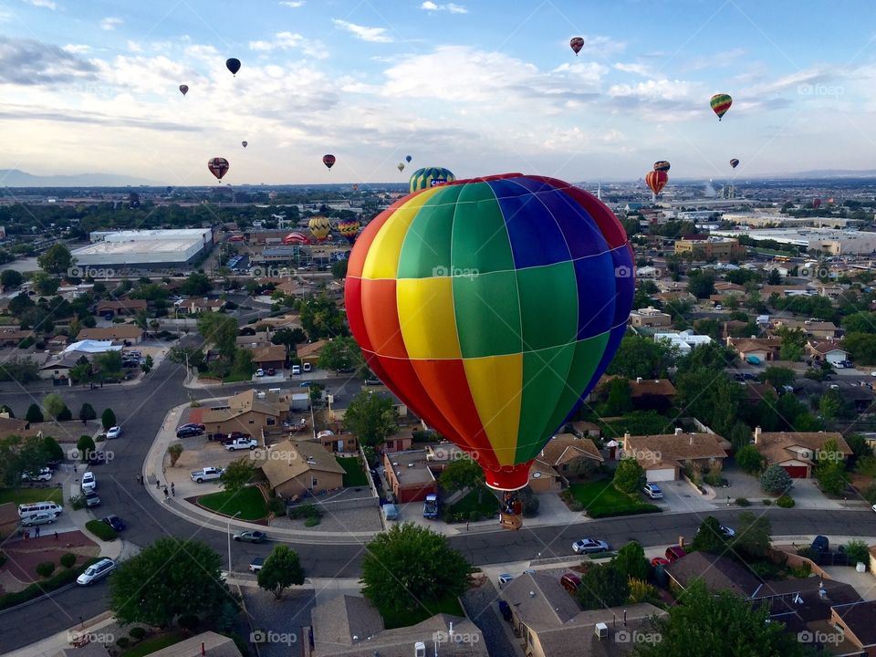 Balloon Fiesta 2015 ABQ. Up in the air, shot of some great colorful balloons!
