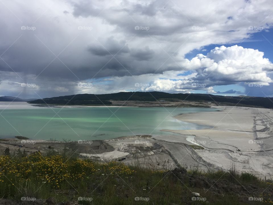 The bad part of mining can still be beautiful. Tailings pond for highland copper.