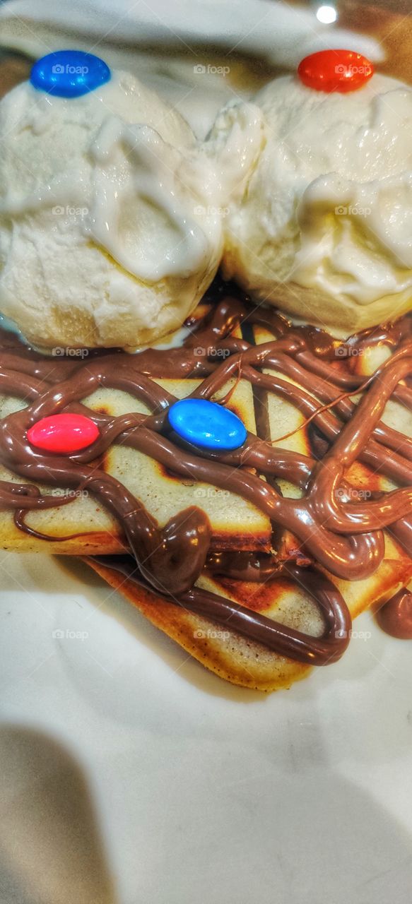 chocolate cravings
waffle with chocolate