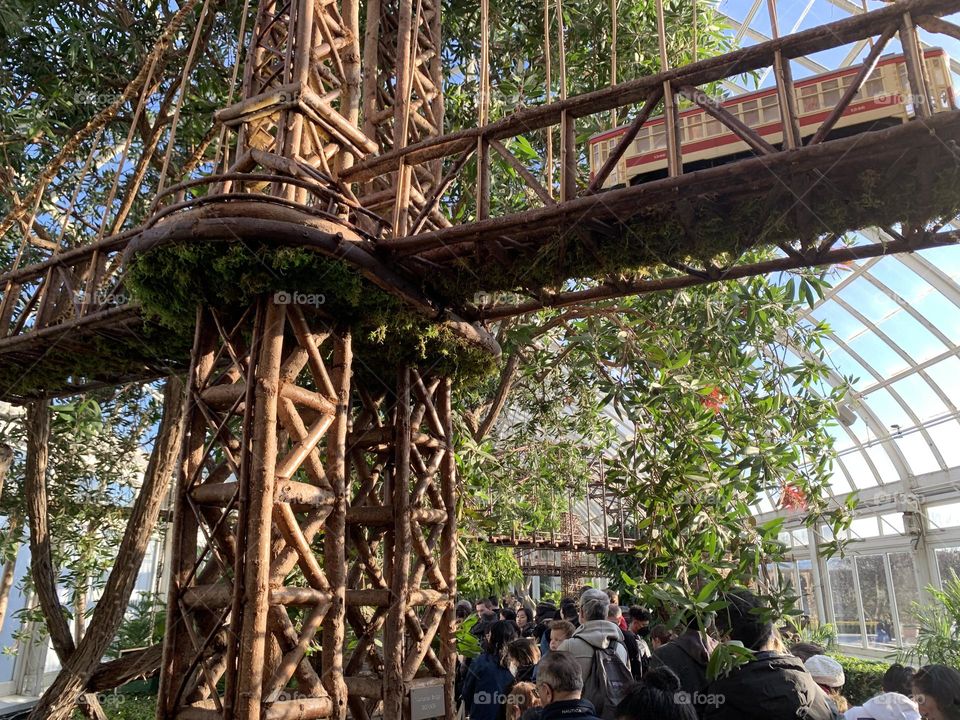 People under a bridge