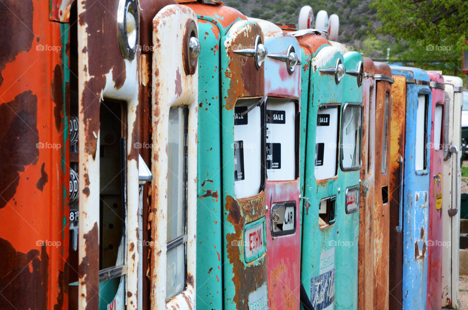 Vintage petrol pumps