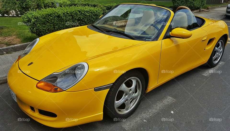 Beautiful yellow cabriolet