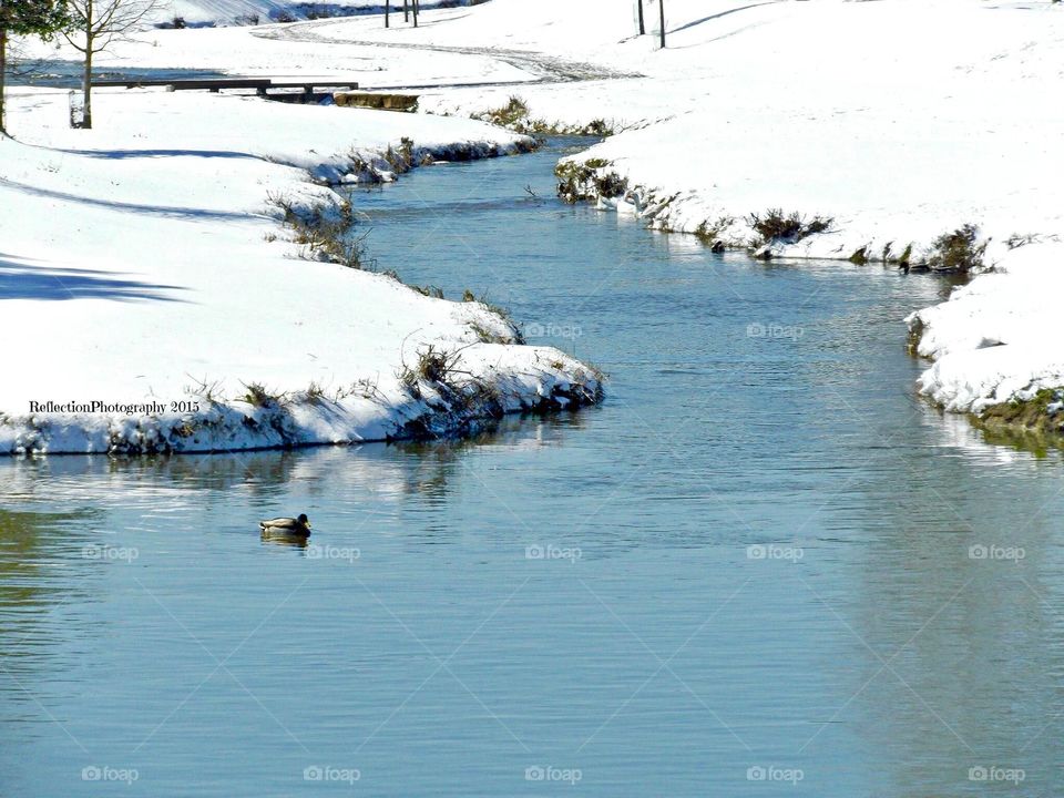 Snow On The River Bend