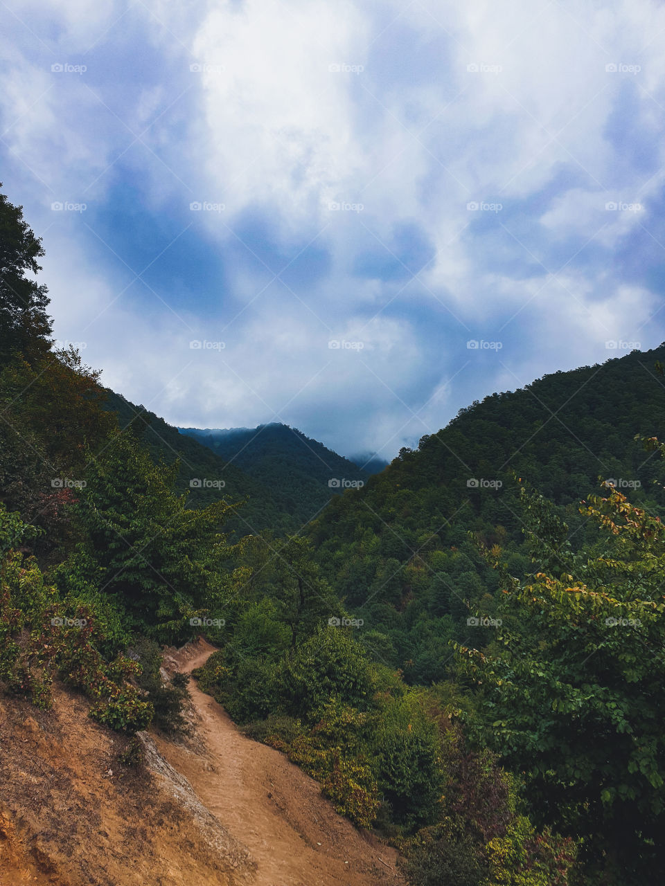 Mountain view in a cloudy day.