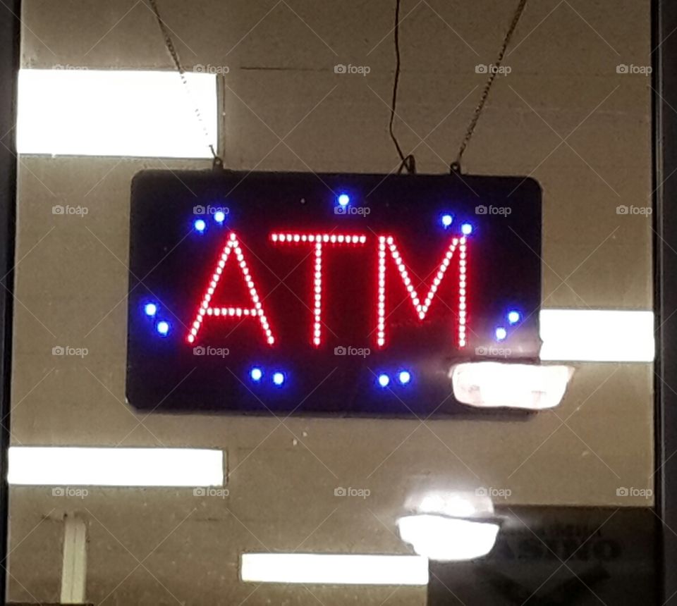 Atm neon sign