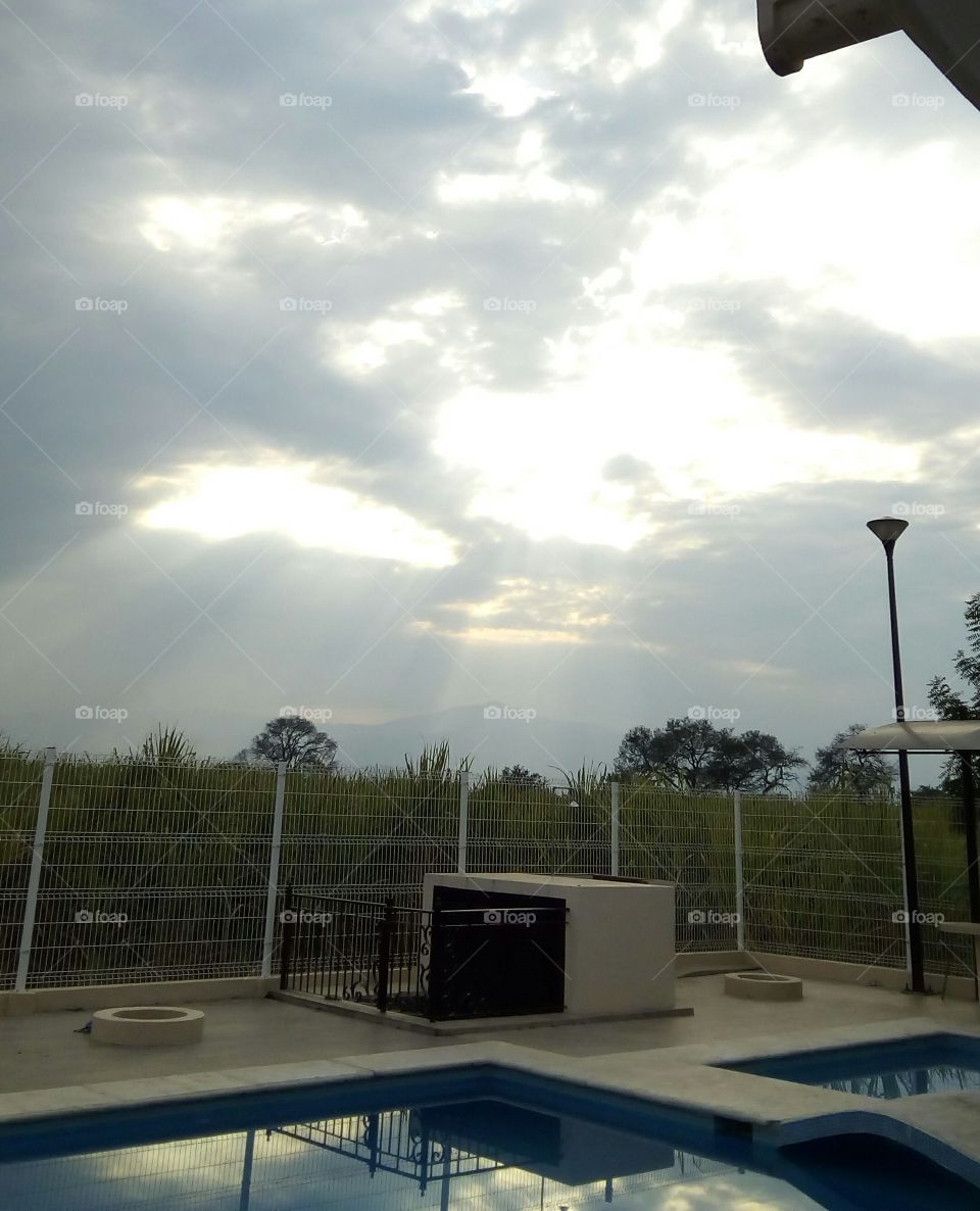 Sky and pool