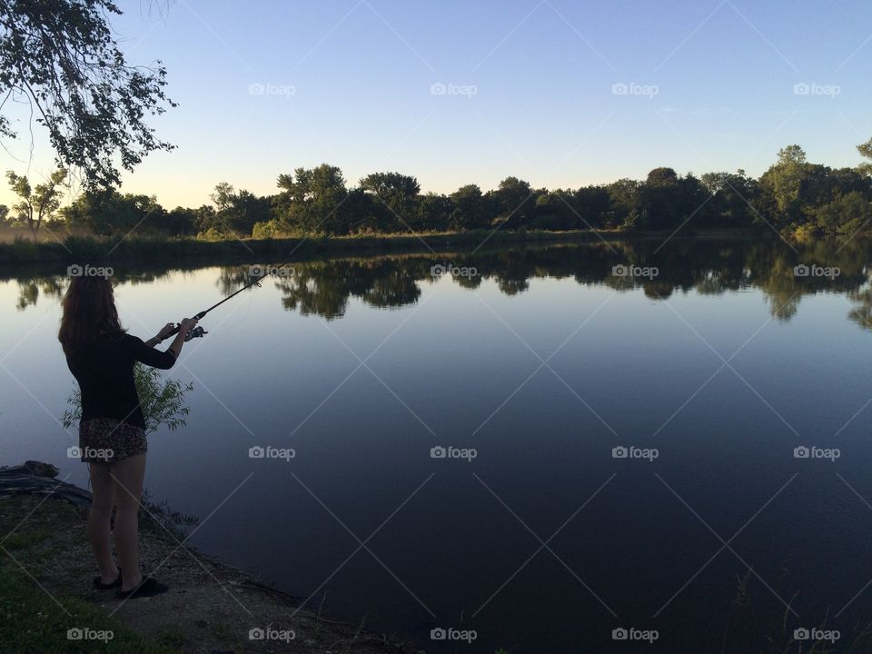 Girl fishing