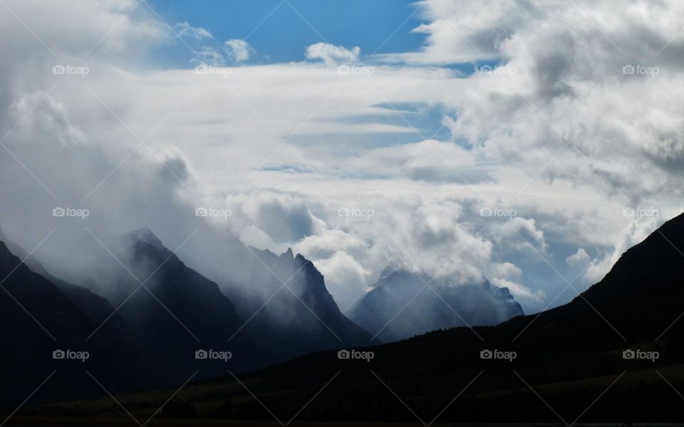 Cloudscape over mountains