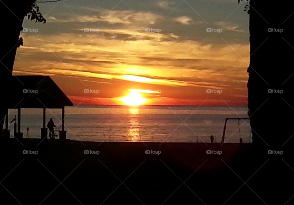 Sunset over Lake Michigan