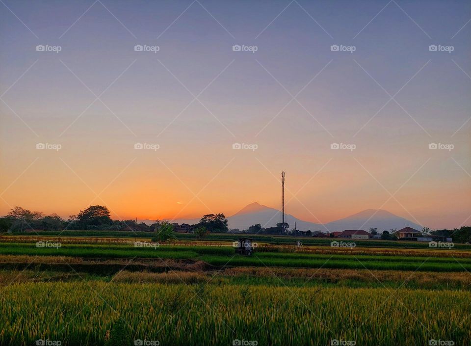 Beautiful view sunset in the mountain