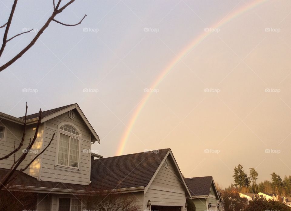 A reminder of nature’s complexity, beauty and wonder can even be found in our urban neighborhoods- such as the elegant rainbow pictured here over the homes near dusk.