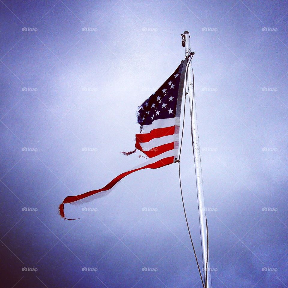 Hurricane tattered flag