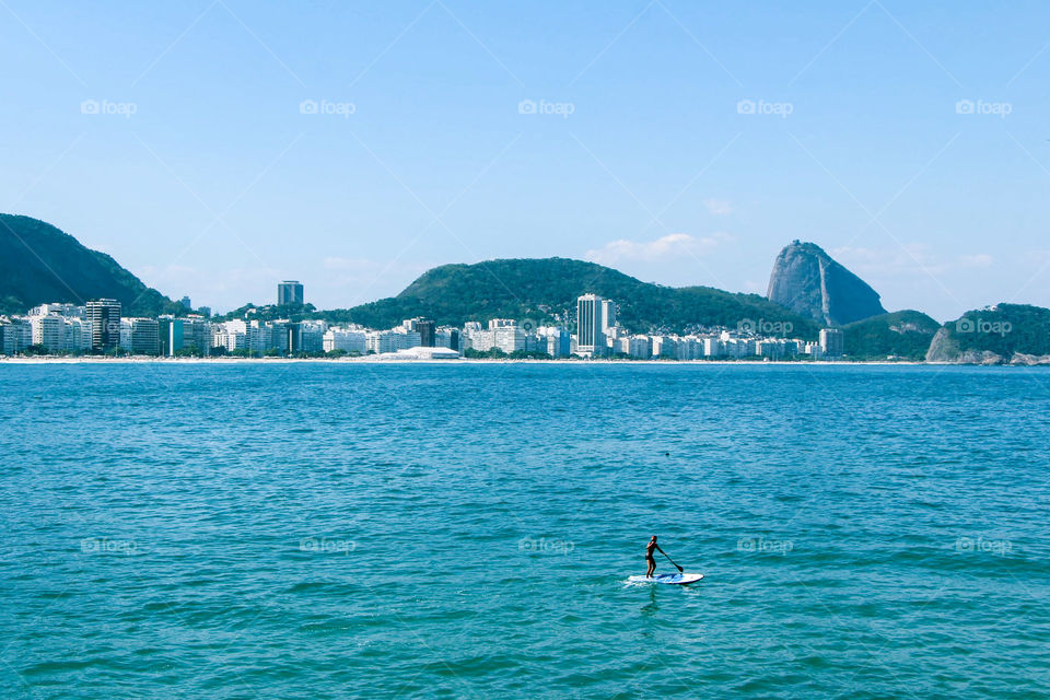 stand-up paddle on Copacabana beach - Rio de Janeiro - Brazil