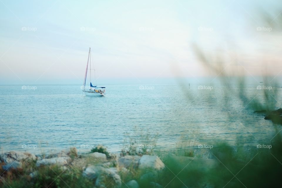 Yacht cruising the sea