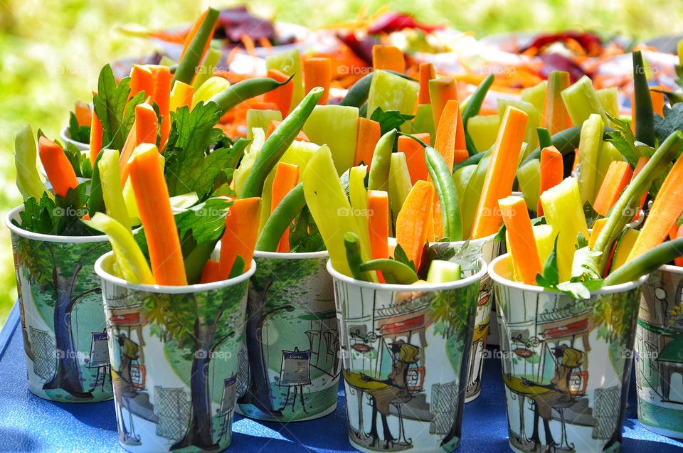 vegetable salads in thr cups - summer food