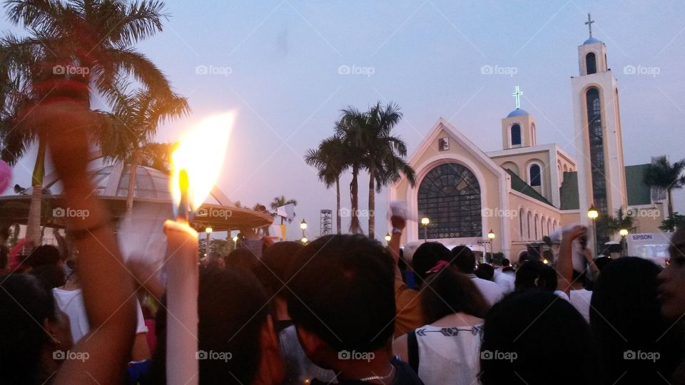 Religion, People, Candle, Church, Landscape