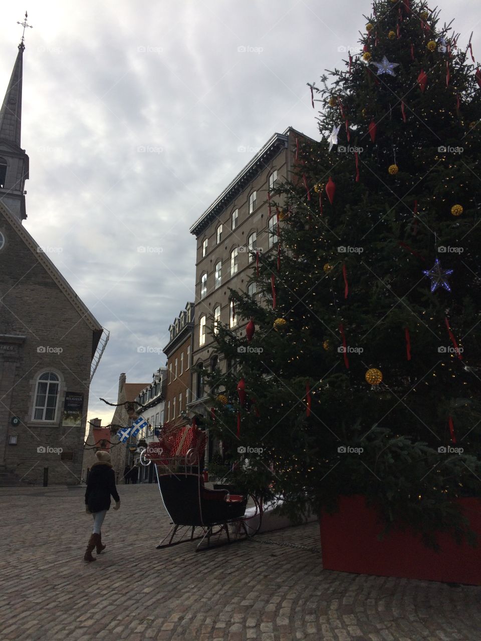 Christmas tree in Old Town Quebec 