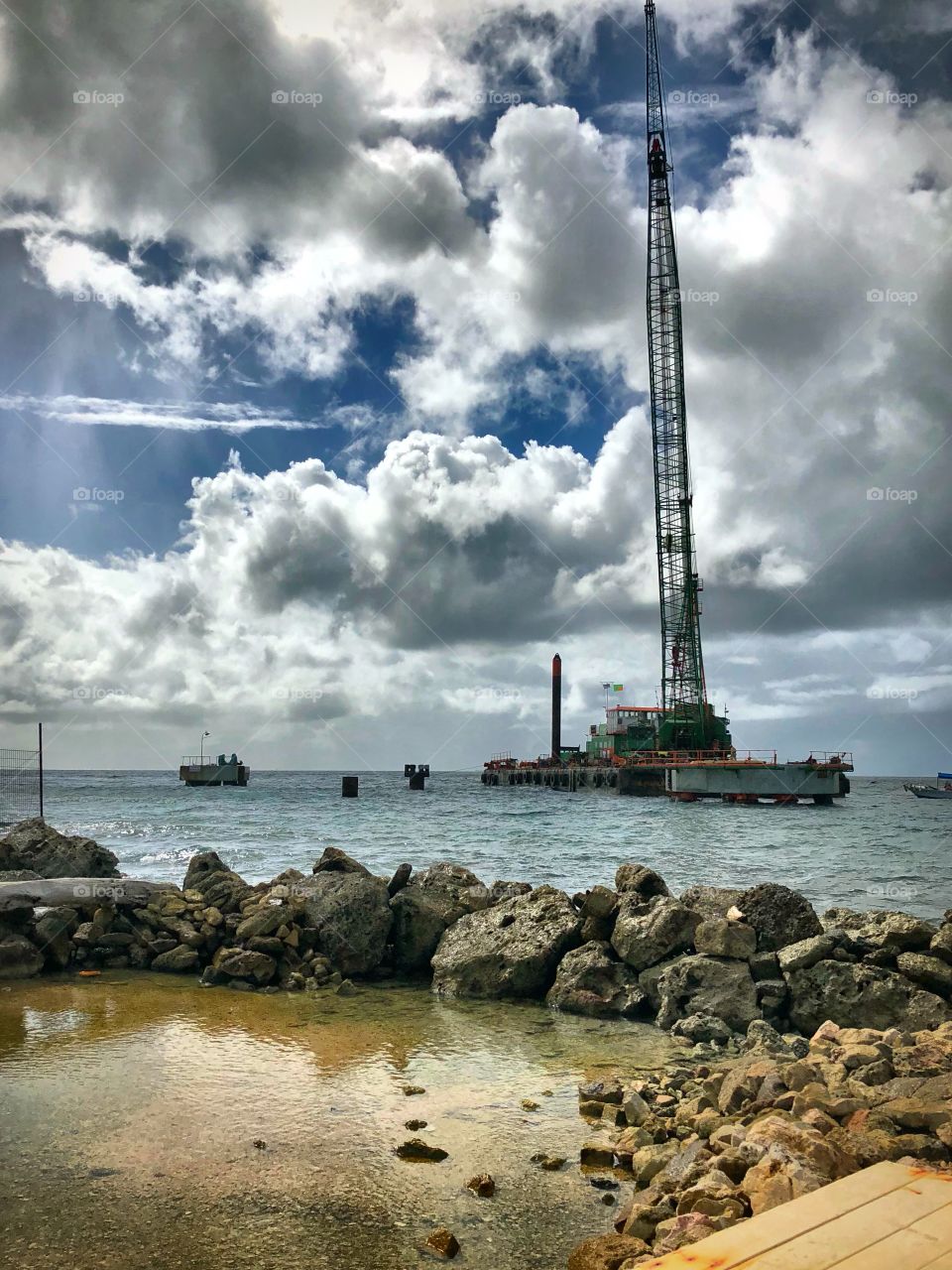 Rig in the ocean in Curaçao during or carnival sunshine cruise 2018