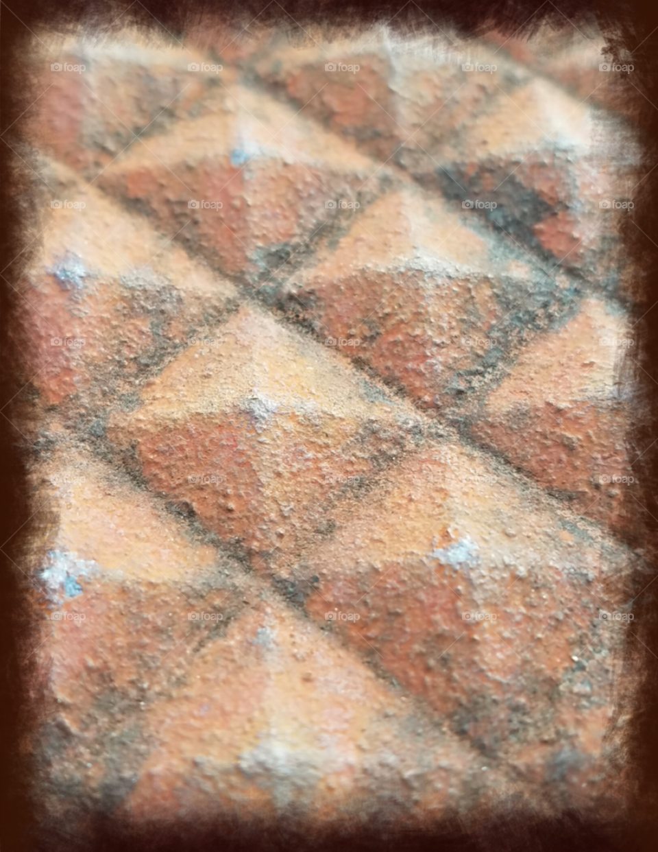 Urban Grunge, water hole cover, great hues of clay and worn patina look.