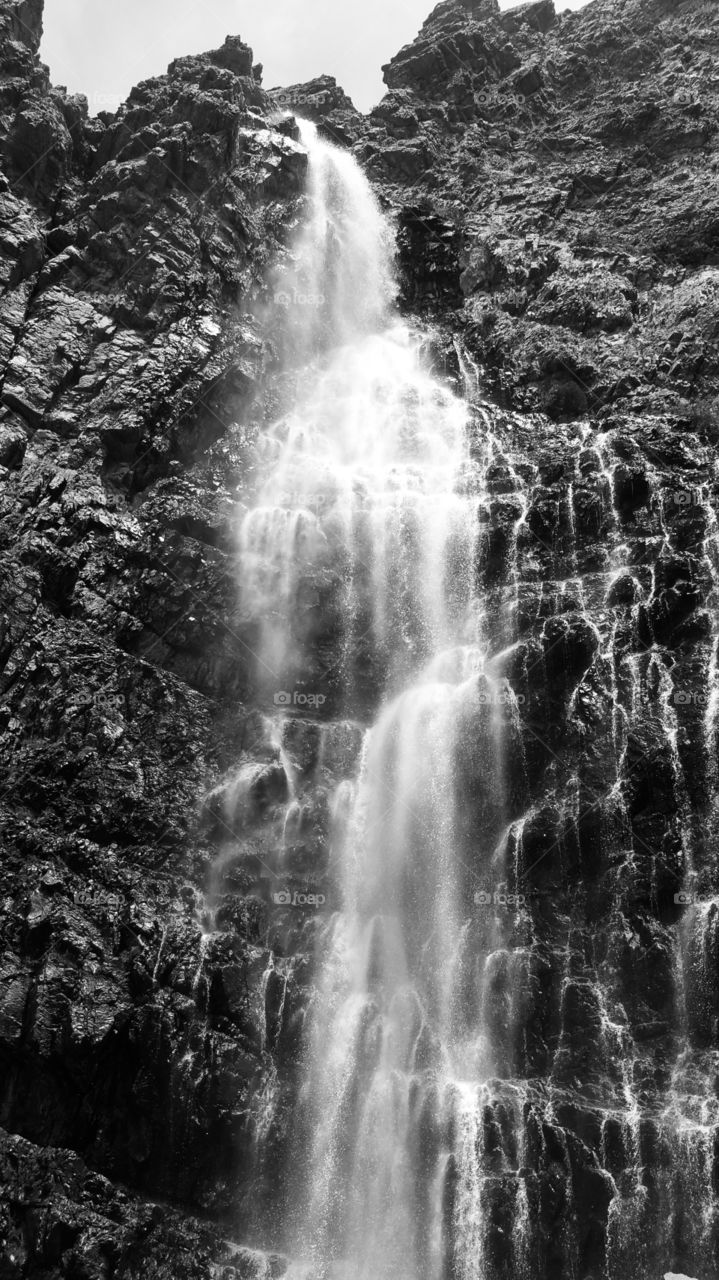 Black and white waterfall at Waterfall Canyon