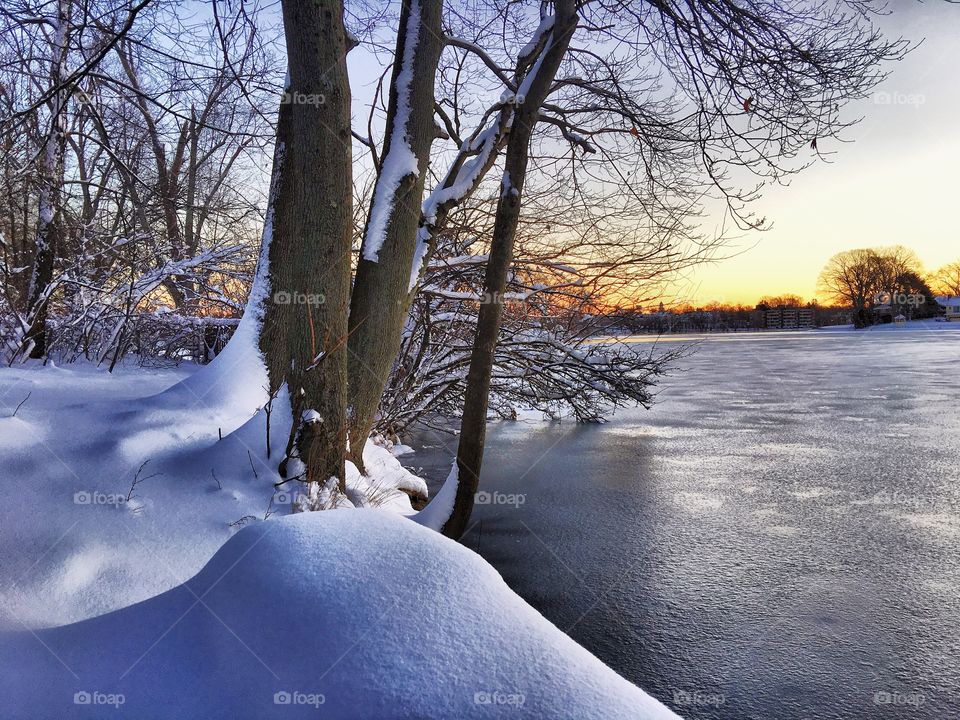 Sunrise after a snow storm 