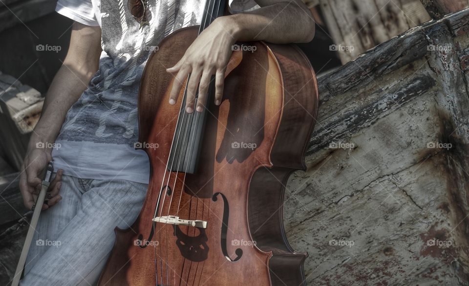 Close-up of a man with musical instrument