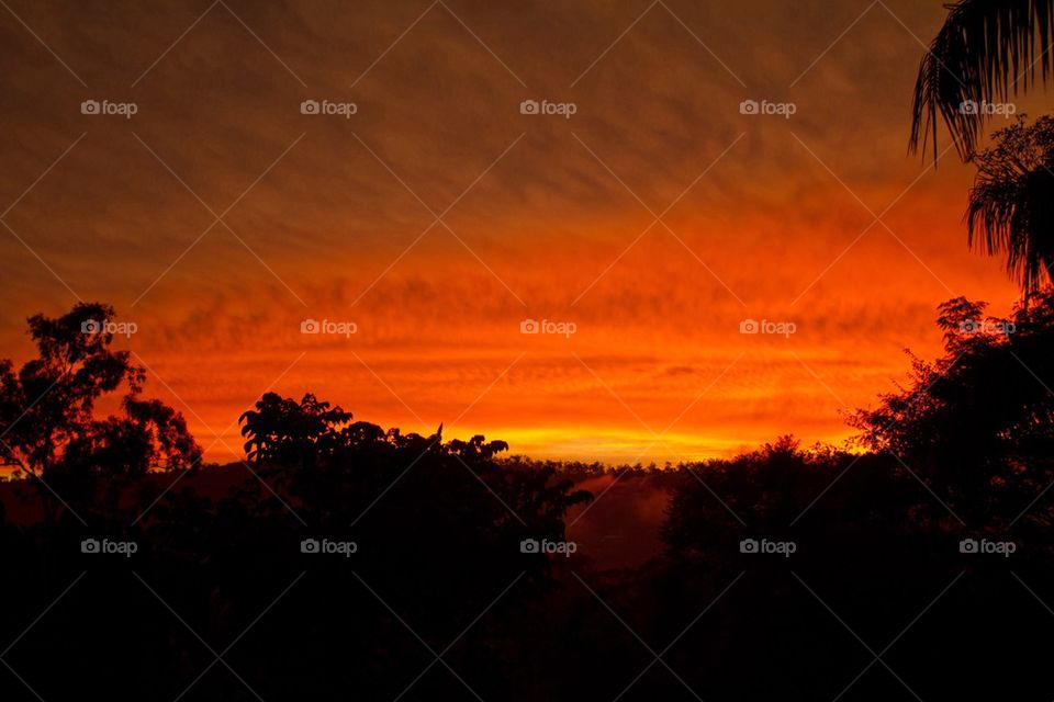 Orange Cloudy Sunset