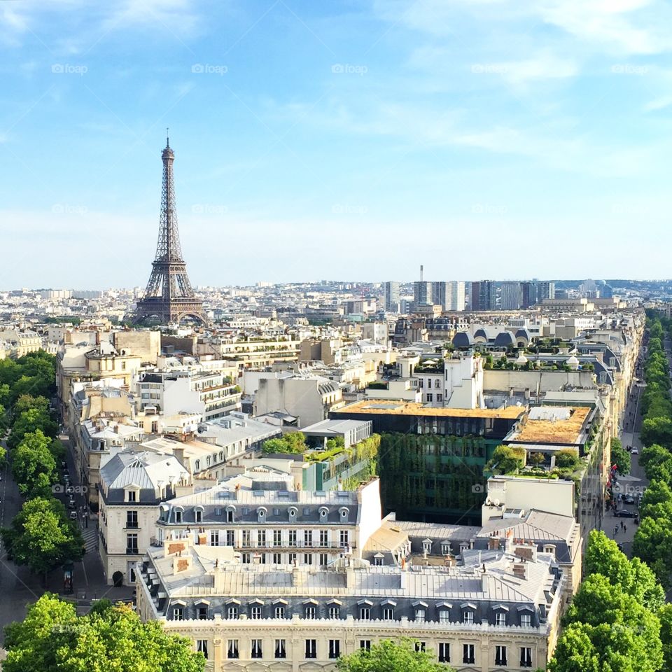 View of Eiffel Tower from L'Arc de Triomphe
