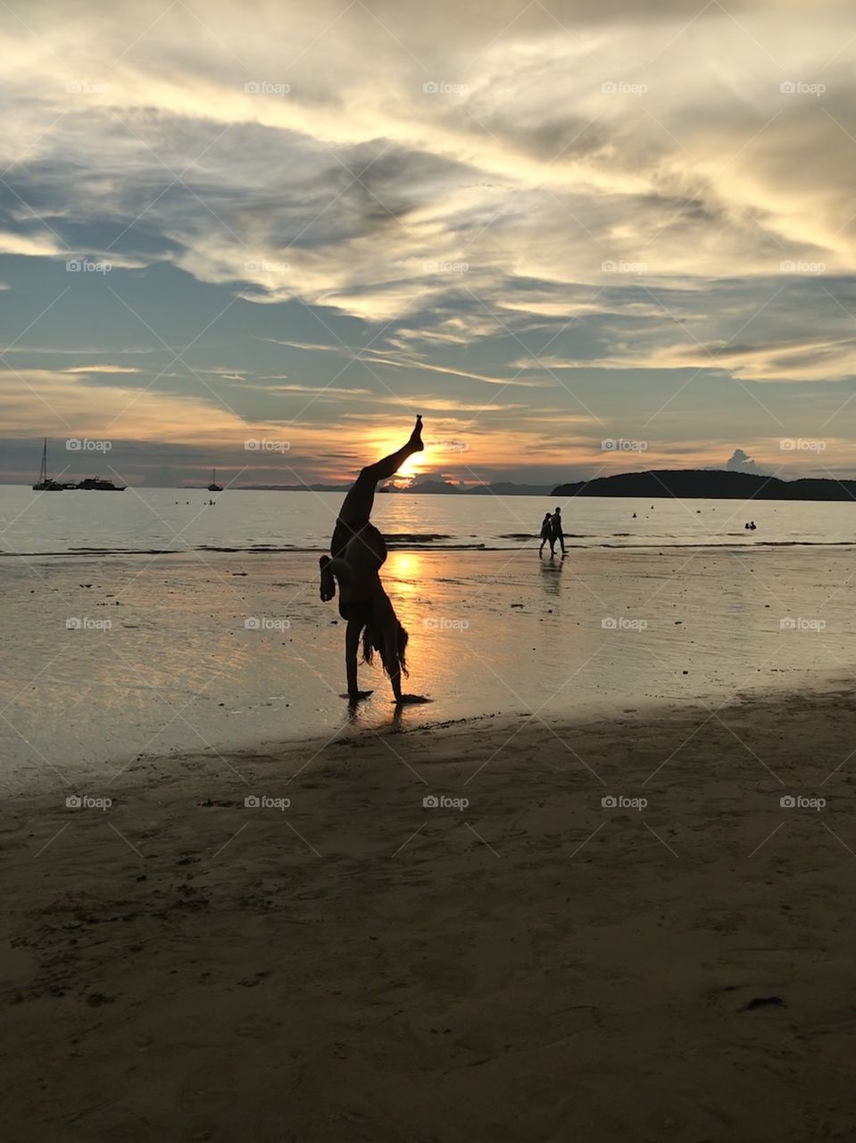 Handstands at sunset